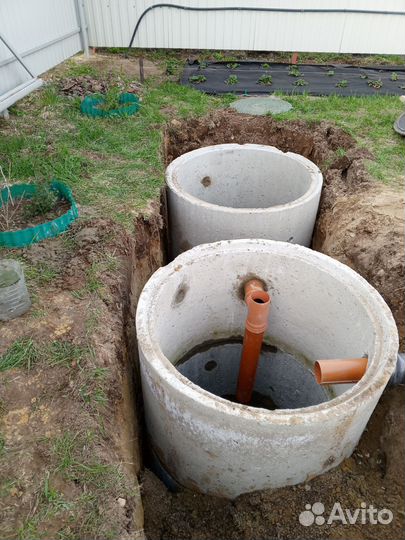 Копка септика из бетонных колец