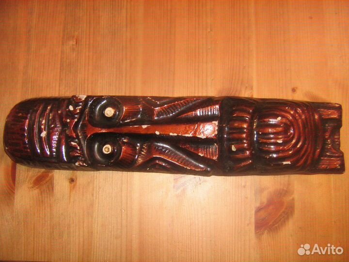 Настенное панно СССР маска гипс истукан