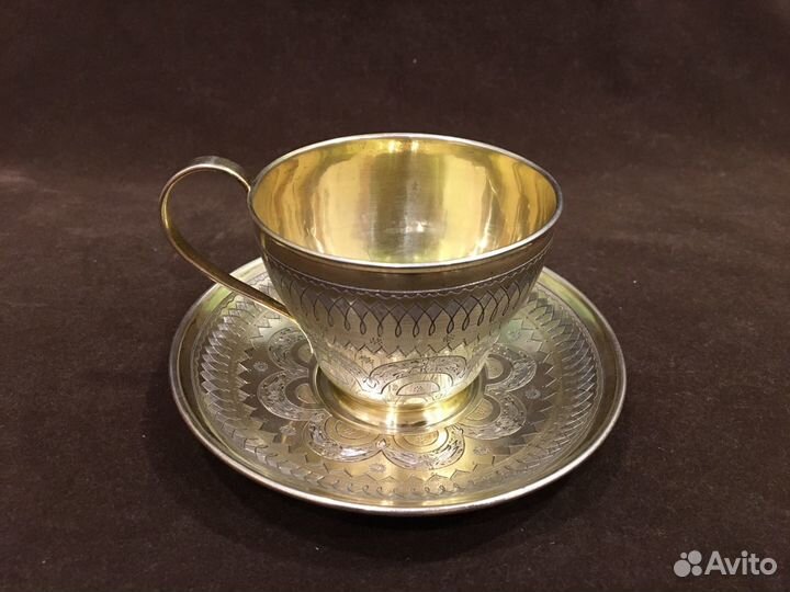 Чайная пара серебро 84 пробы 1868 год