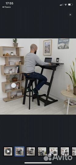 Новый стол для работы стоя/сидя черный