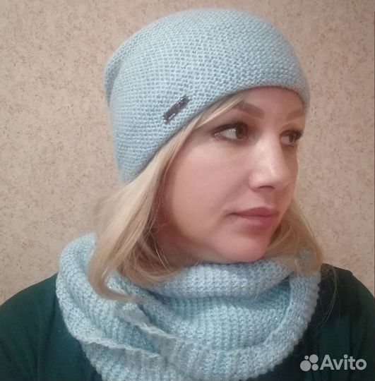 Комплект шапка и снуд женский. Зима