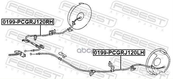 Трос ручного тормоза левый 0199-pcgrj120LH 0199