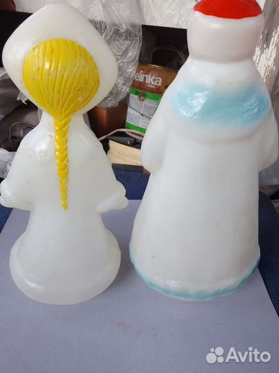 Дед мороз и снегурочка СССР пластик