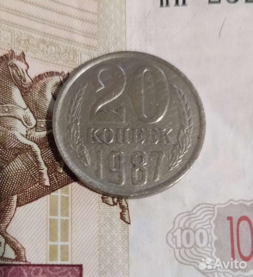 20 копеек 1987 редкий штемпель 3.3 (3к81)