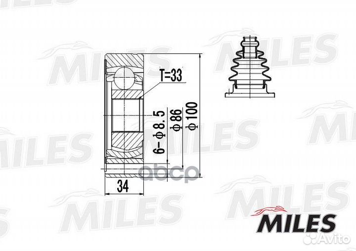 Шрус audi 80/A3/A4/VW G1/G2/G3/passat/polo/skod