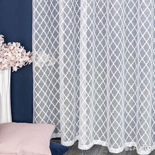 Тюль Лира белый