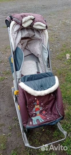 Детские санки коляскаNika