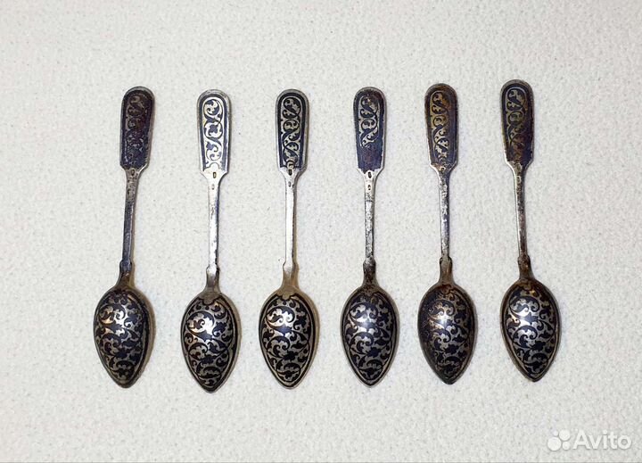 Ложки чайные. Серебро 875 проба, звезда