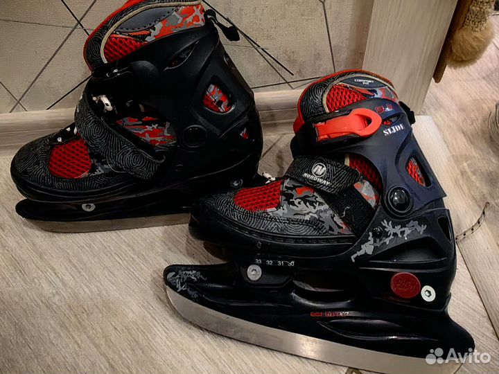 Коньки детские раздвижные 30-33
