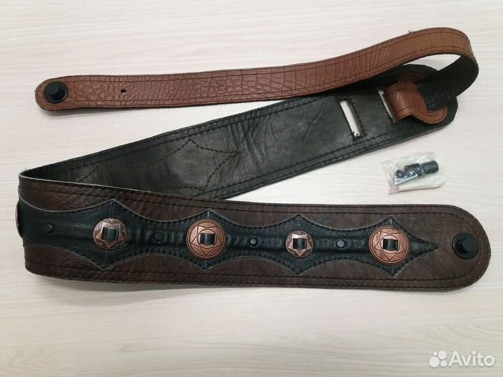 Ремень гитарный кожаный авторский