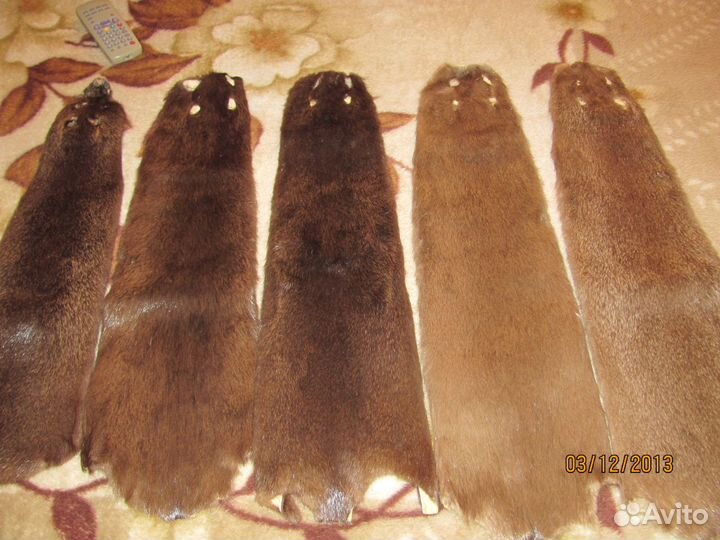 Шкурки нутрии заводской выделки (стриженные)
