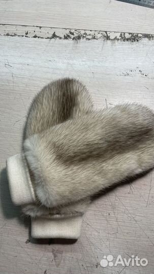 Варежки норковые с кожей р-р 6,5-7