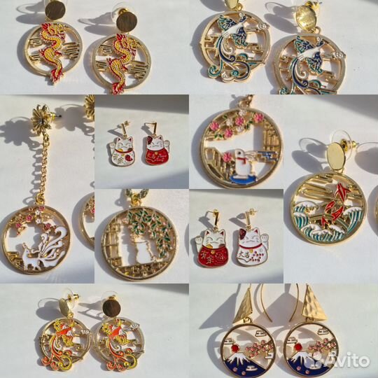 Серьги в азиатском стиле