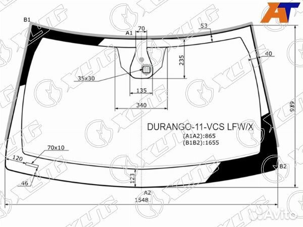 Стекло лобовое dodge durango