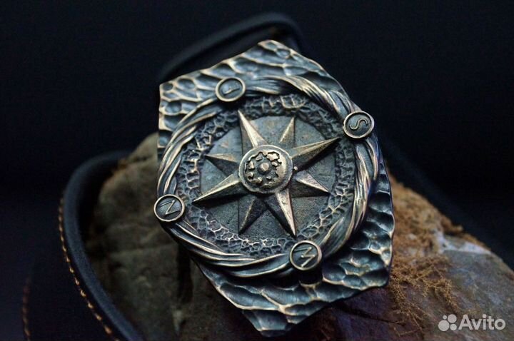 Ремень мужской с пряжкой Роза ветров