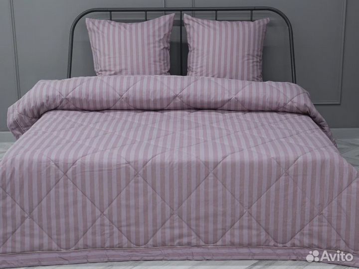 Постельное белье Страйп евро с одеялом