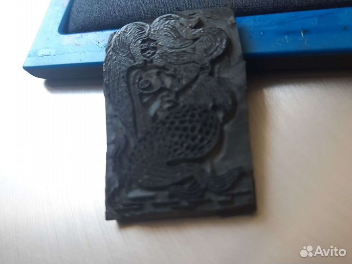 Печать оттиск штамп русалка и Штемпельная подушка