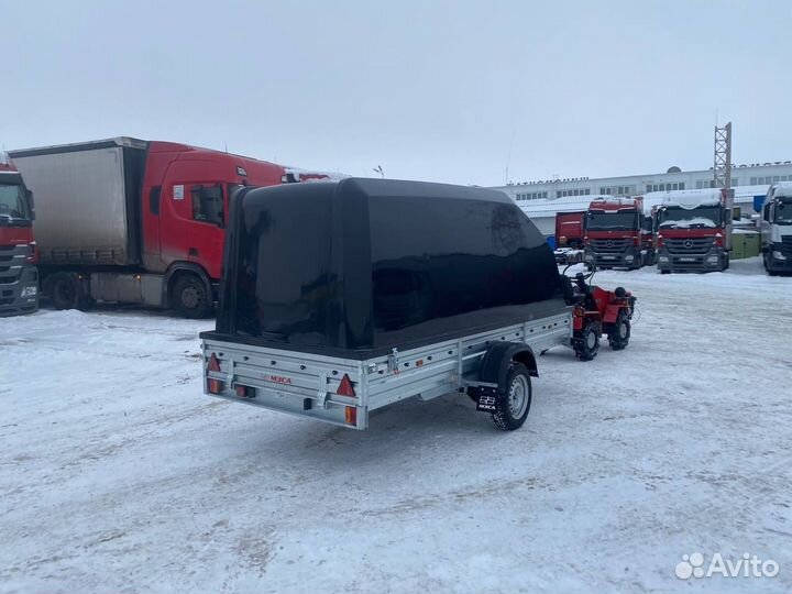 Прицеп мзса для снегохода с Крышкой. Кузов 3х1,37м
