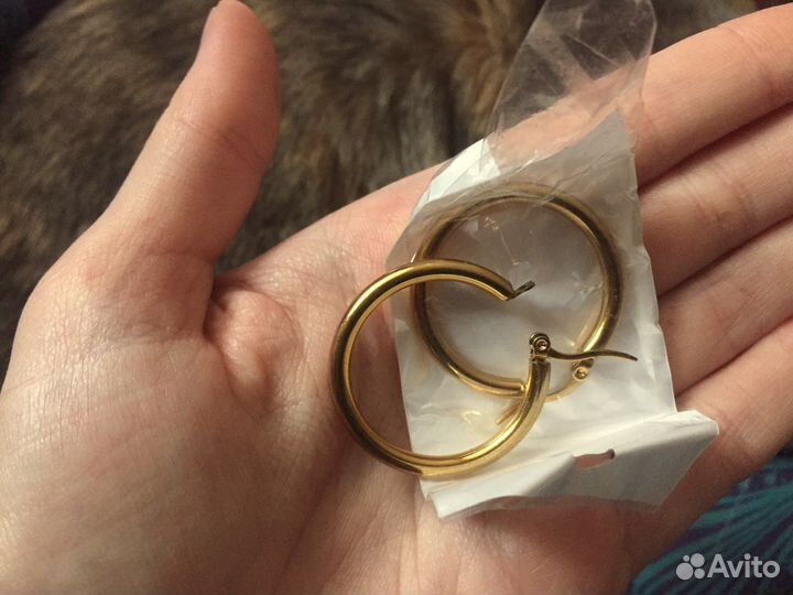 Серьги золотые кольца большие