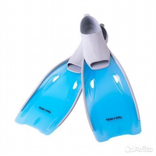 Ласты пластиковые CF-02, серый/голубой, размер 40