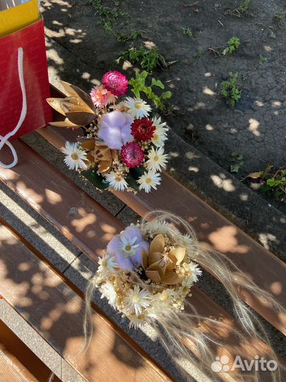 Мини композиция из сухоцветов