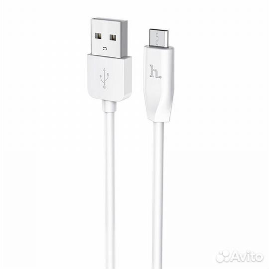 Кабель USB - microusb 1м hoco X1 Rapid 2.1А, белый