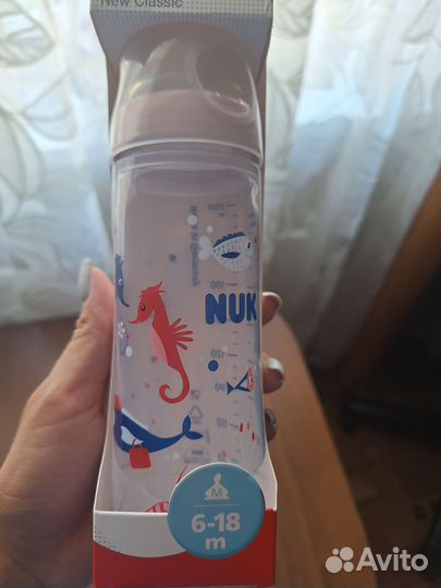 Бутылочка для кормления NUK новая 6-18 месяцев