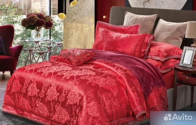 Постельное белье сатин жаккард Евро