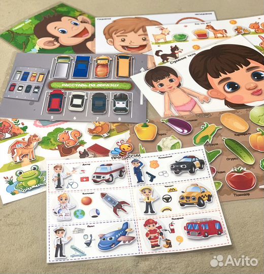 Развивающие книги на липучках