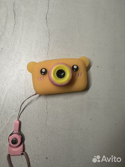 Детский цифровой фотоаппарат желтый мишка