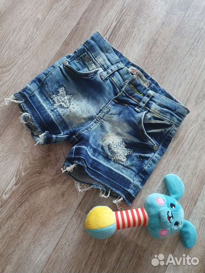 Джинсовые шорты для девочки 80 см