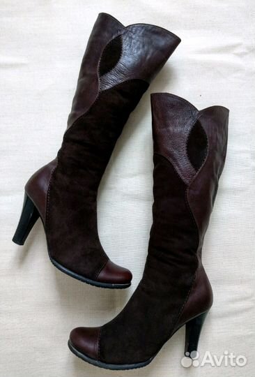 Сапоги (зима) нат замша/кожа 38р