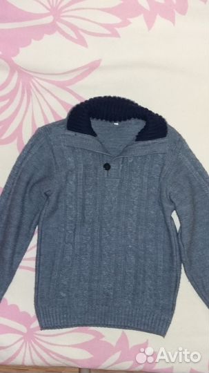 Вязаный свитер серого цвета, свитер из флиса