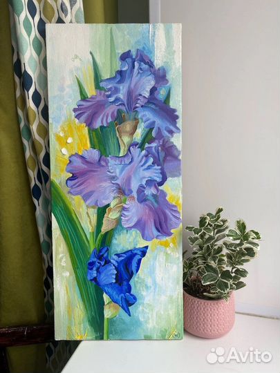 Картина маслом «Ирисы»