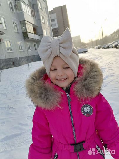 Шапка тюрбан, зимняя для девочки