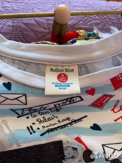 Юбка button blue 10(140), костюм