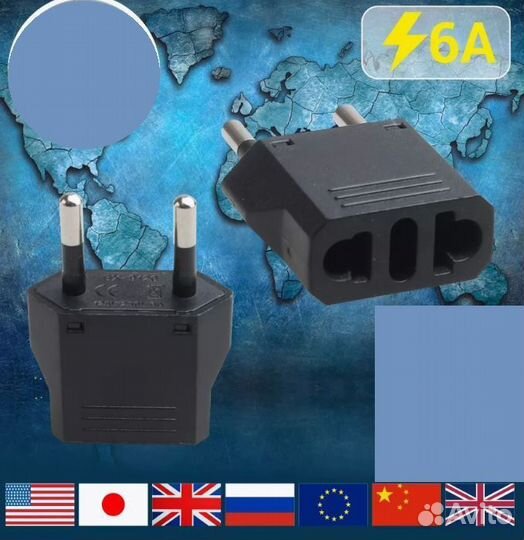 Переходник для розетки, евровилка с US/CN