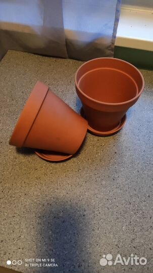 Цветочный горшок с поддоном керамика