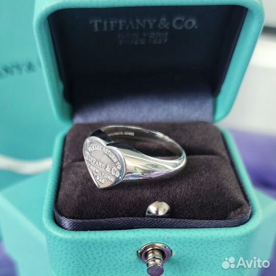 Серебряное кольцо tiffany сердце печатка тиффани