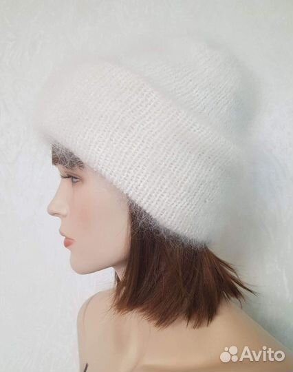 Шапка пуховая женская вязаная такори Козий пух