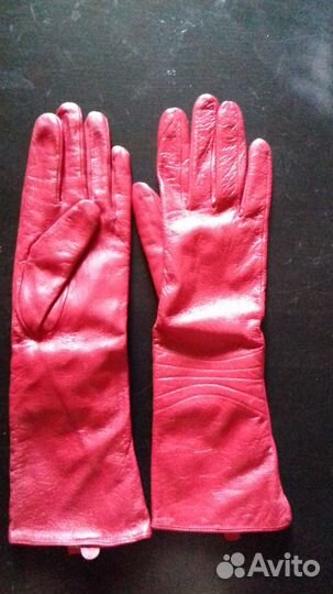 Перчатки длинные натур. кожа