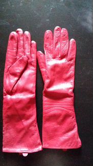 Перчатки длинные натур. кожа