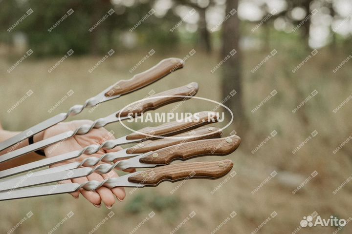 Шампуры с деревянной ручкой из ясеня