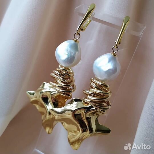 Серьги из барочного жемчуга. Сережки с жемчугом