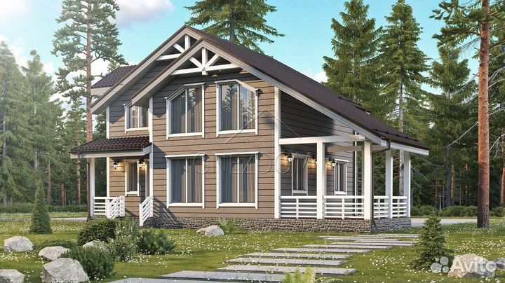 Каркасный дом 7,5х9 К-189