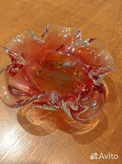 Пепельница из цветного стекла. Чехия 1980-е гг