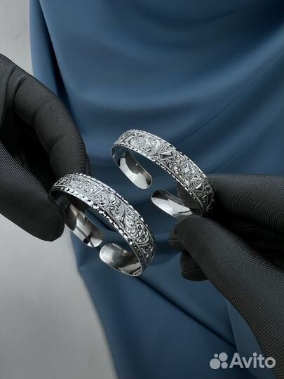 Серебряный браслет и кольцо