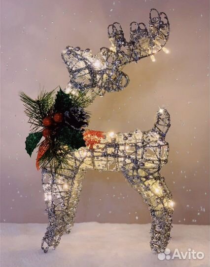 Новогодний Олень светящийся 38 см