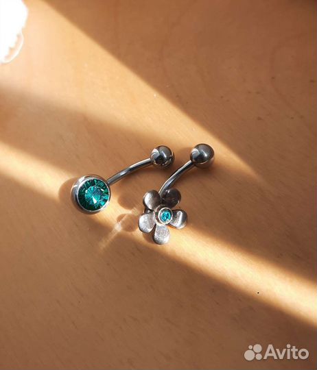 Пирсинг для пупка 2 шт, медицинская сталь