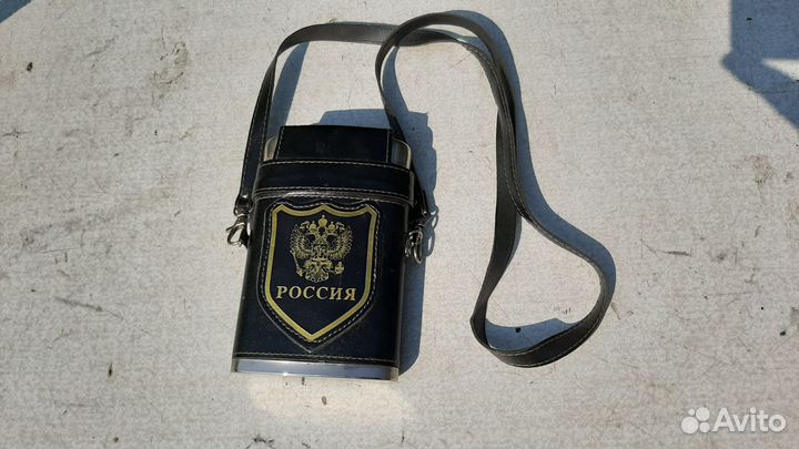 Фляжка коньячная карманная с рюмками 250 мл нерж